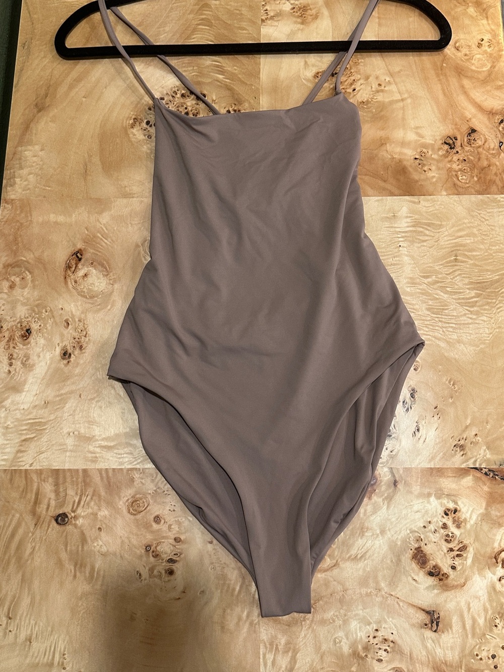 girlfriend collective Mauve/Taupe Slim-Strap One-Piece Swimsuit